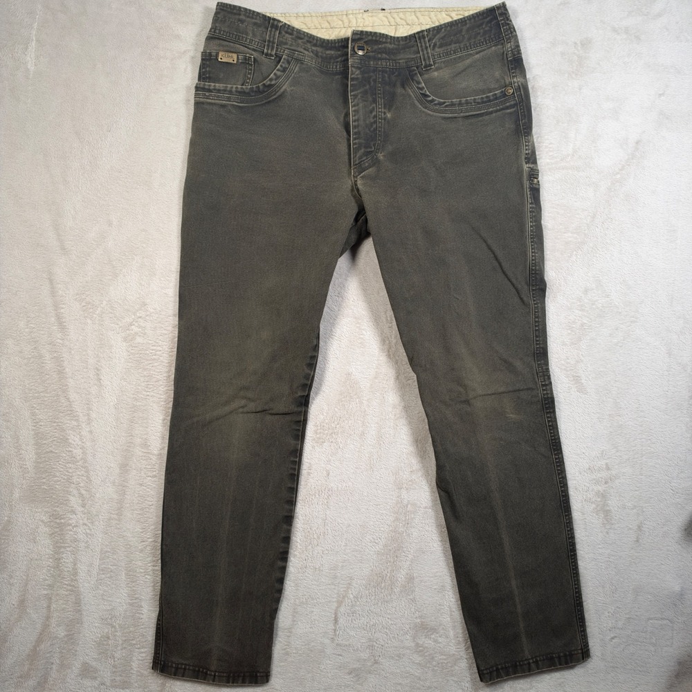 KUHL Pants The Law Jean Mens 36x32 Black Rugged Stretch Canvas Articulated